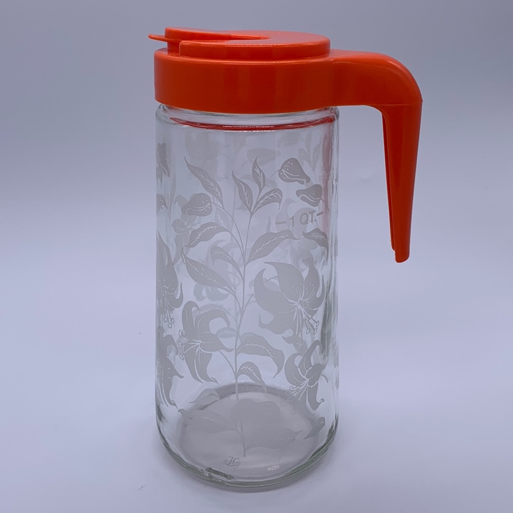 Vintage Anchor Hocking Tang Glass Pitcher 1 Quart